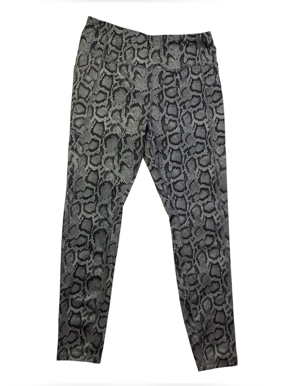 Avia Gray and Black Snake Patterned Activewear Leggings Size L